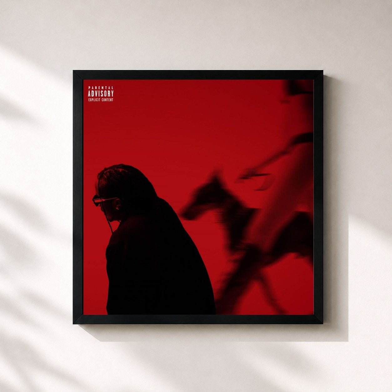#noir Tableau carré de l'album Built Different (Deluxe) de K Camp, cadre noir 32x32 cm