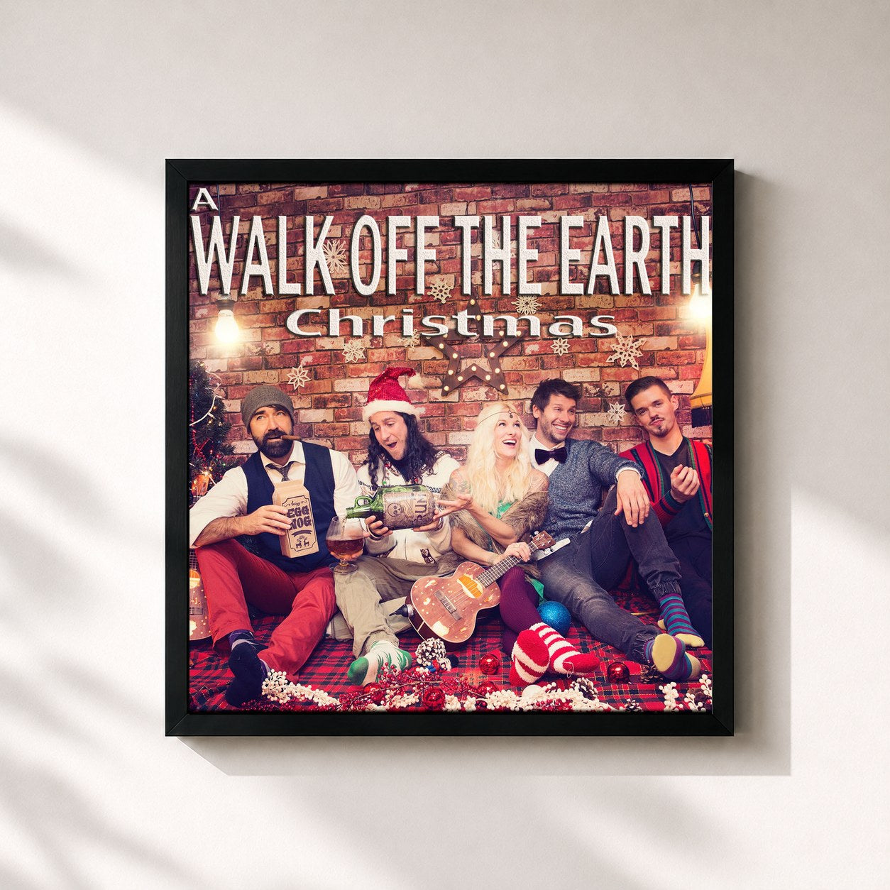 #noir Tableau carré de l'album A Walk Off the Earth Christmas de Walk Off the Earth, cadre noir 32x32 cm