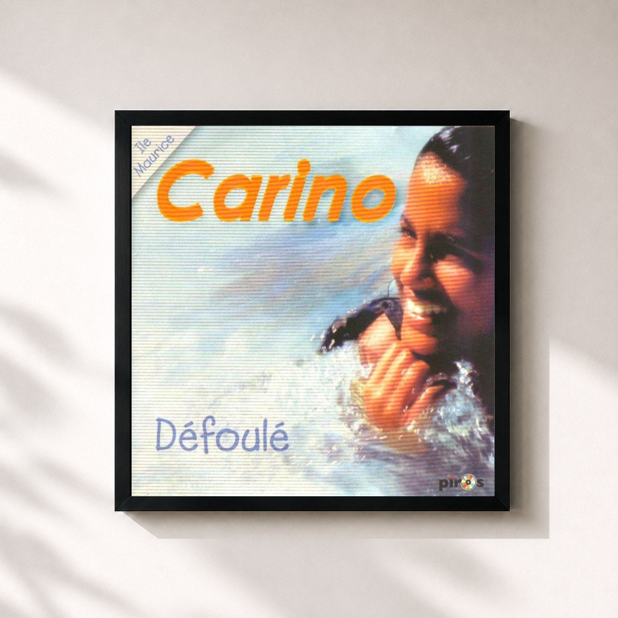 #noir Tableau carré de l'album Défoulé (Ile Maurice) de Carino, cadre noir 32x32 cm