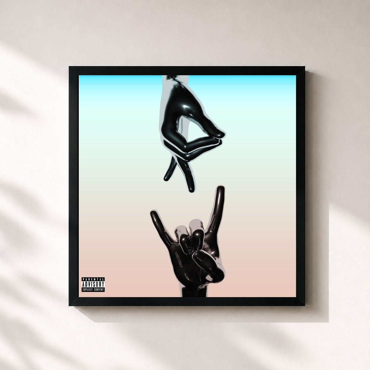 #noir Tableau carré de l'album Link Up de Preme, cadre noir 32x32 cm