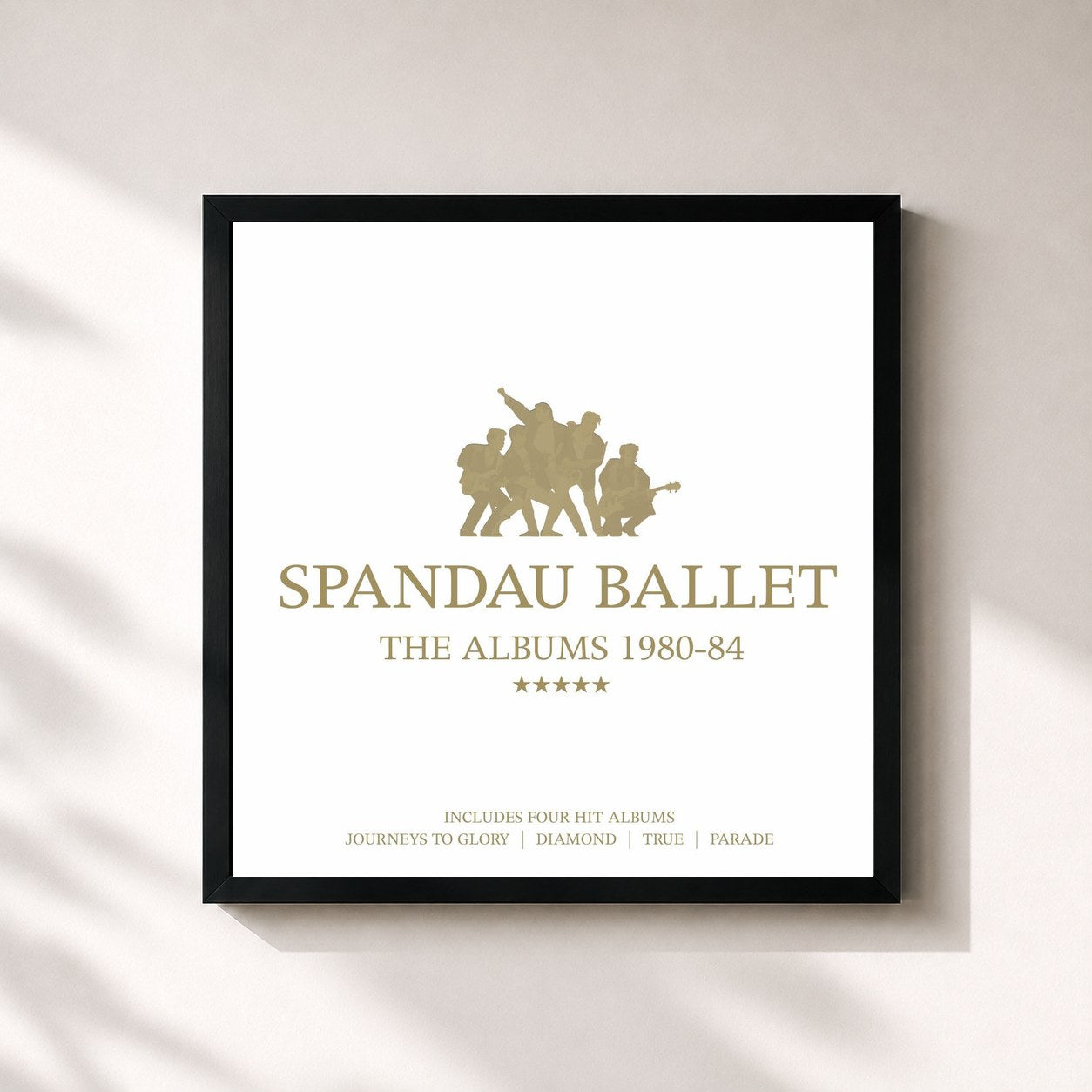 #noir Tableau carré de l'album The Albums 1980-84 de Spandau Ballet, cadre noir 32x32 cm