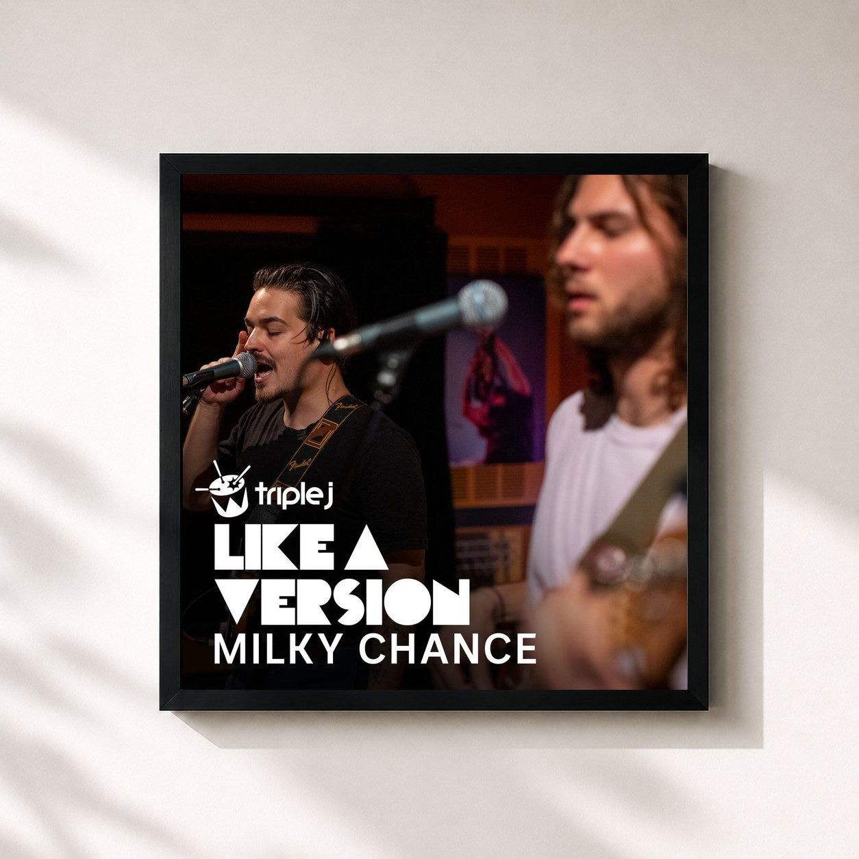 #noir Tableau carré de l'album triple j Like A Version Sessions de Milky Chance, cadre noir 32x32 cm