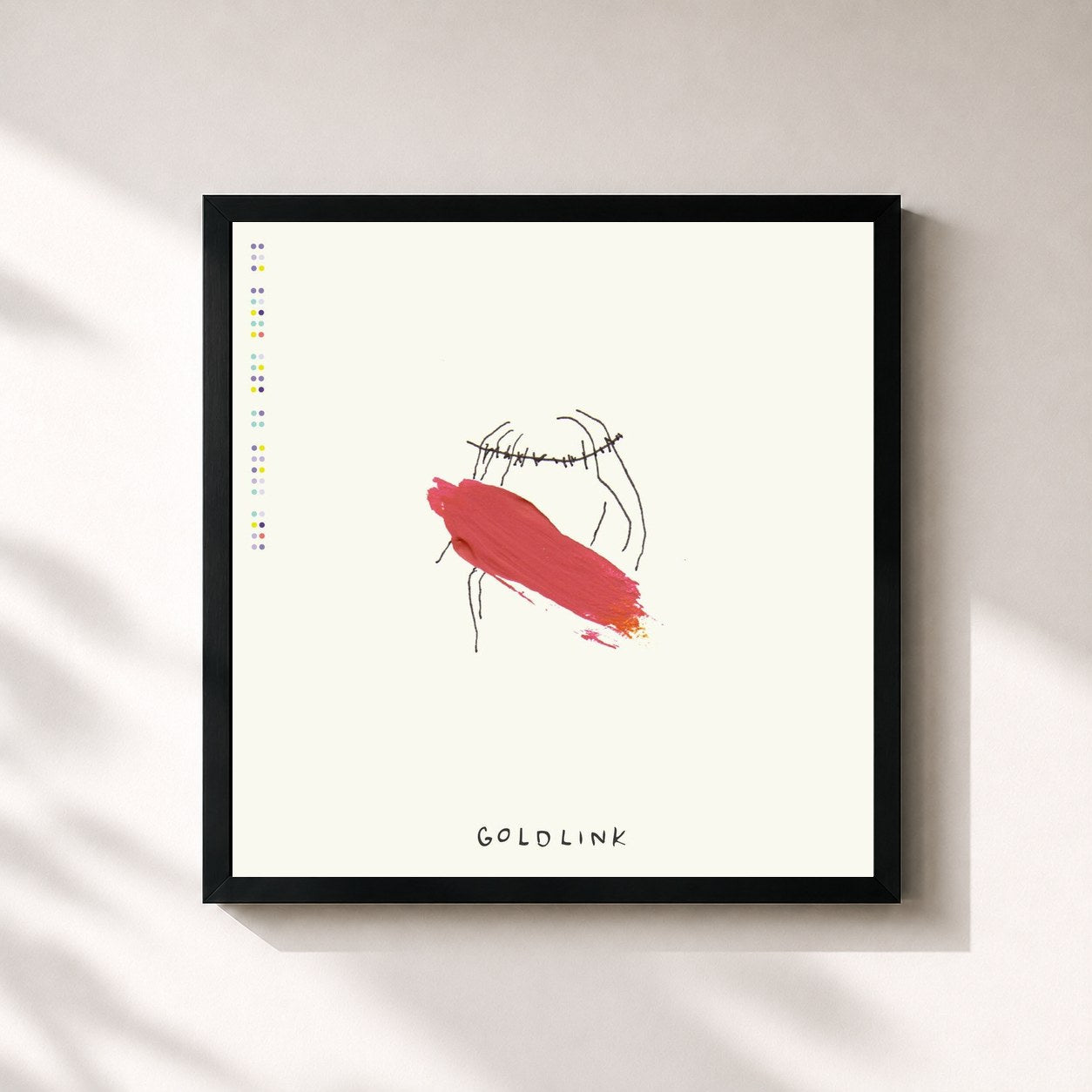 #noir Tableau carré de l'album And After That, We Didn't Talk de GoldLink, cadre noir 32x32 cm