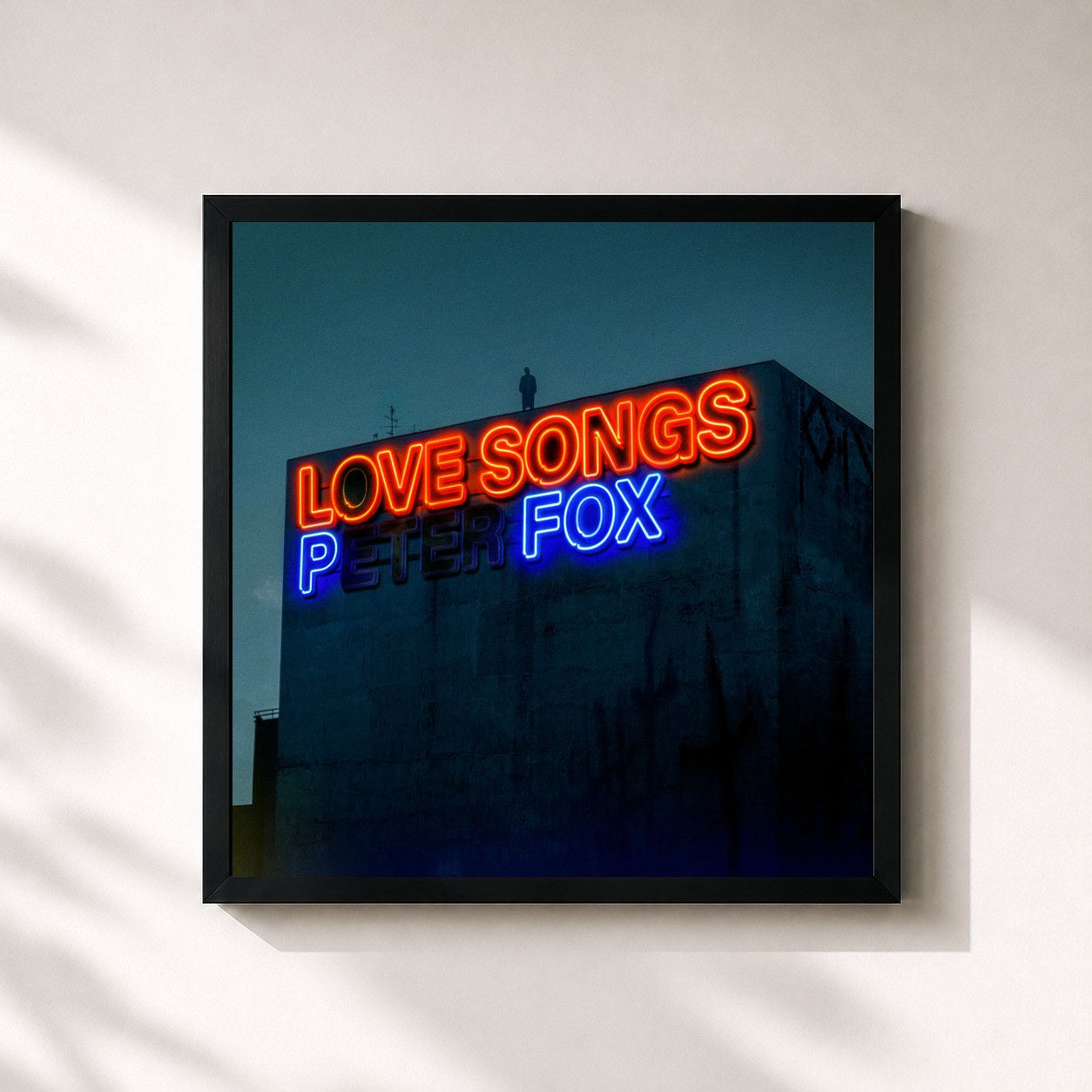 #noir Tableau carré de l'album Love Songs (deluxe) de Peter Fox, cadre noir 32x32 cm