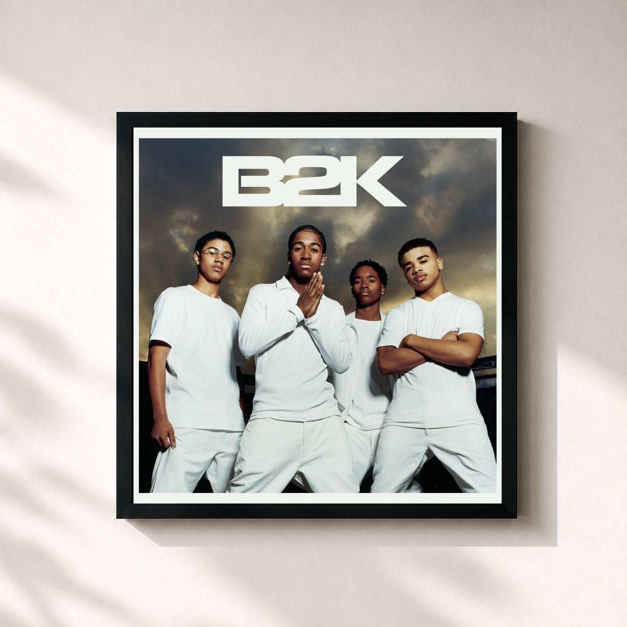 #noir Tableau carré de l'album B2K de B2K, cadre noir 32x32 cm