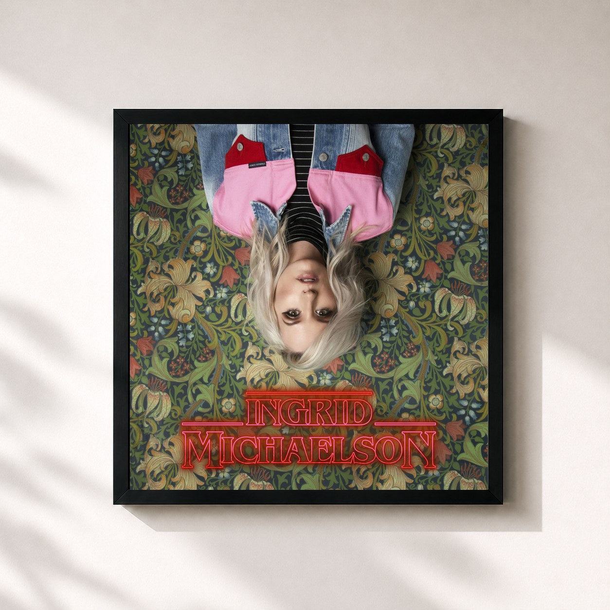 #noir Tableau carré de l'album Stranger Songs de Ingrid Michaelson, cadre noir 32x32 cm