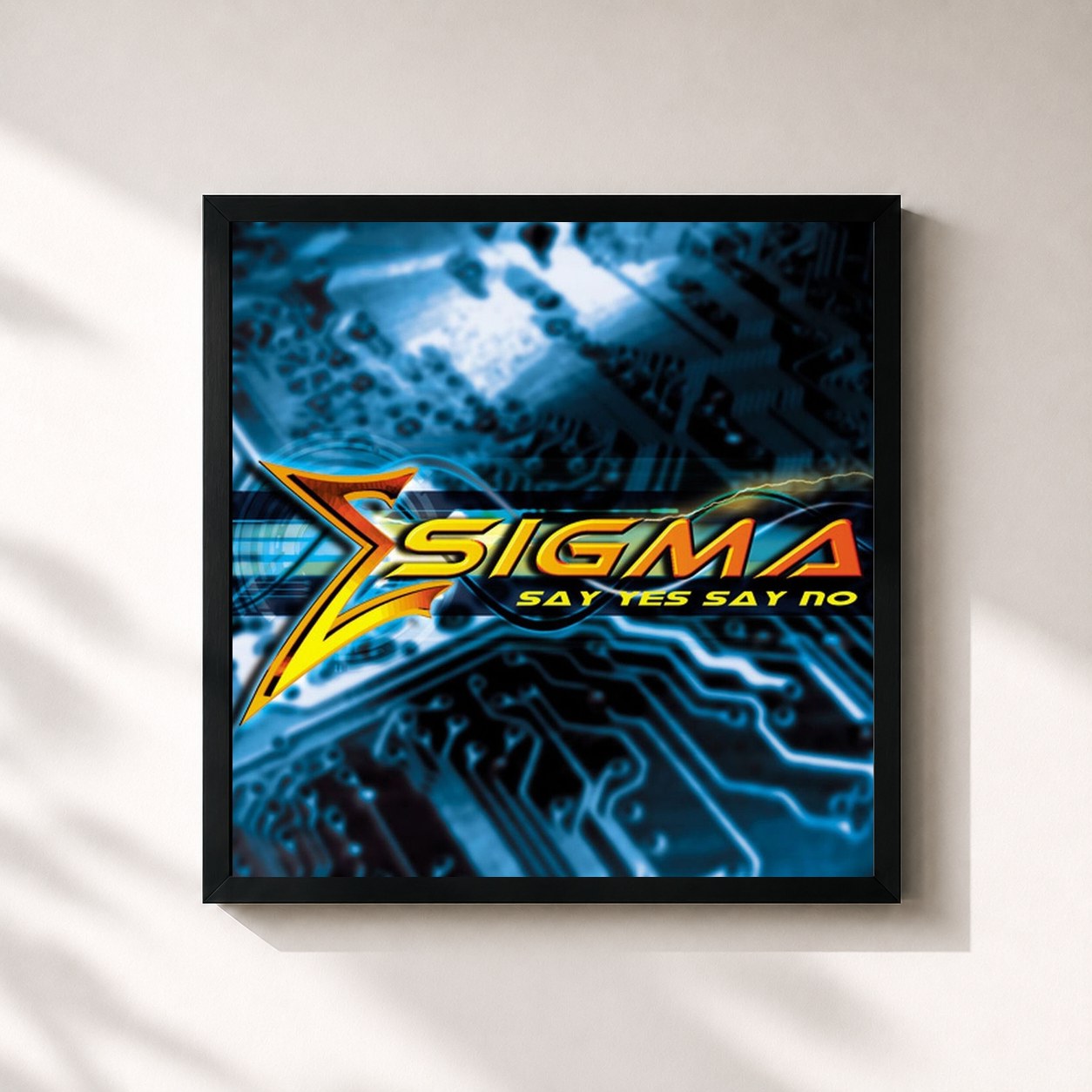 #noir Tableau carré de l'album Say Yes Say No de Sigma, cadre noir 32x32 cm