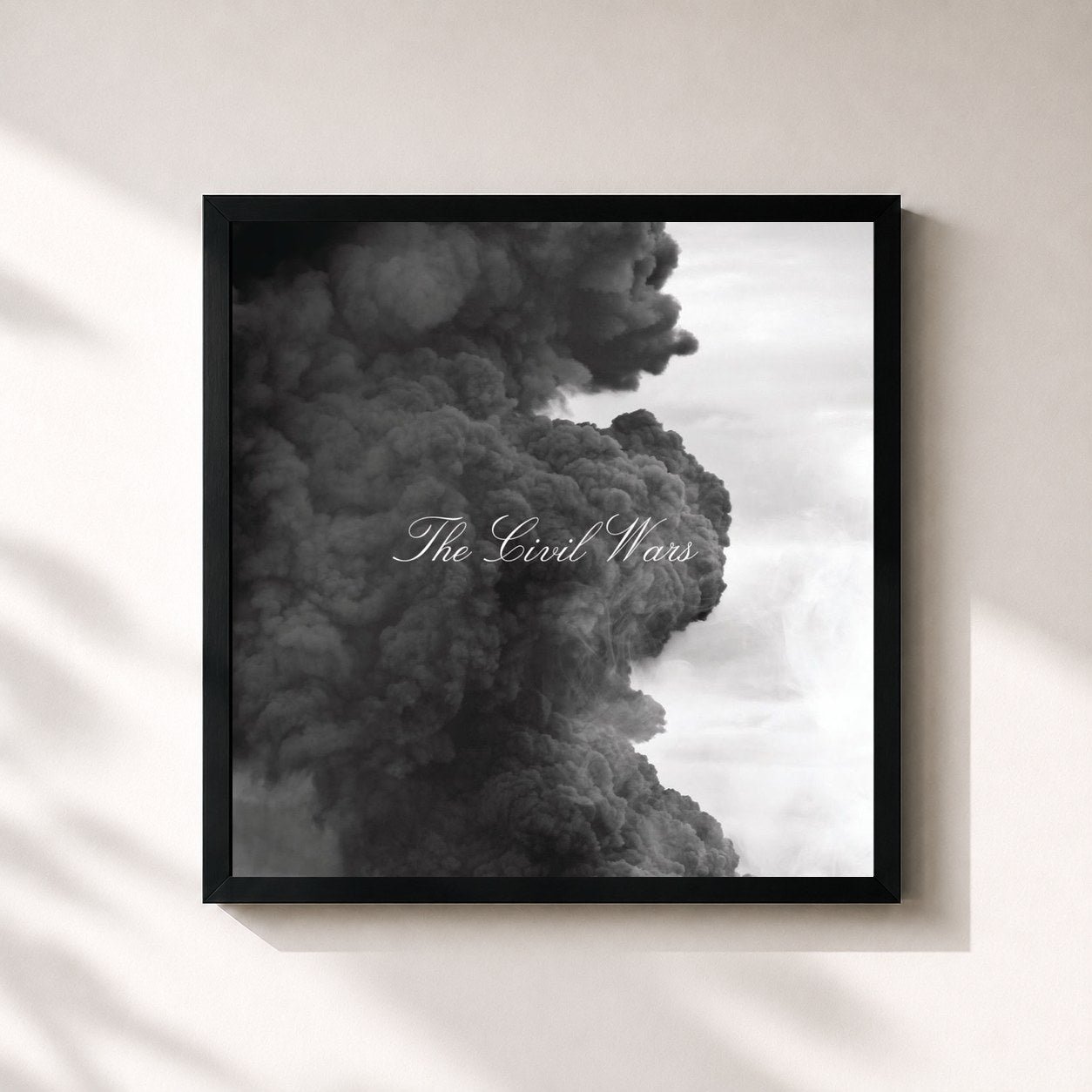 #noir Tableau carré de l'album The Civil Wars de the Civil Wars, cadre noir 32x32 cm