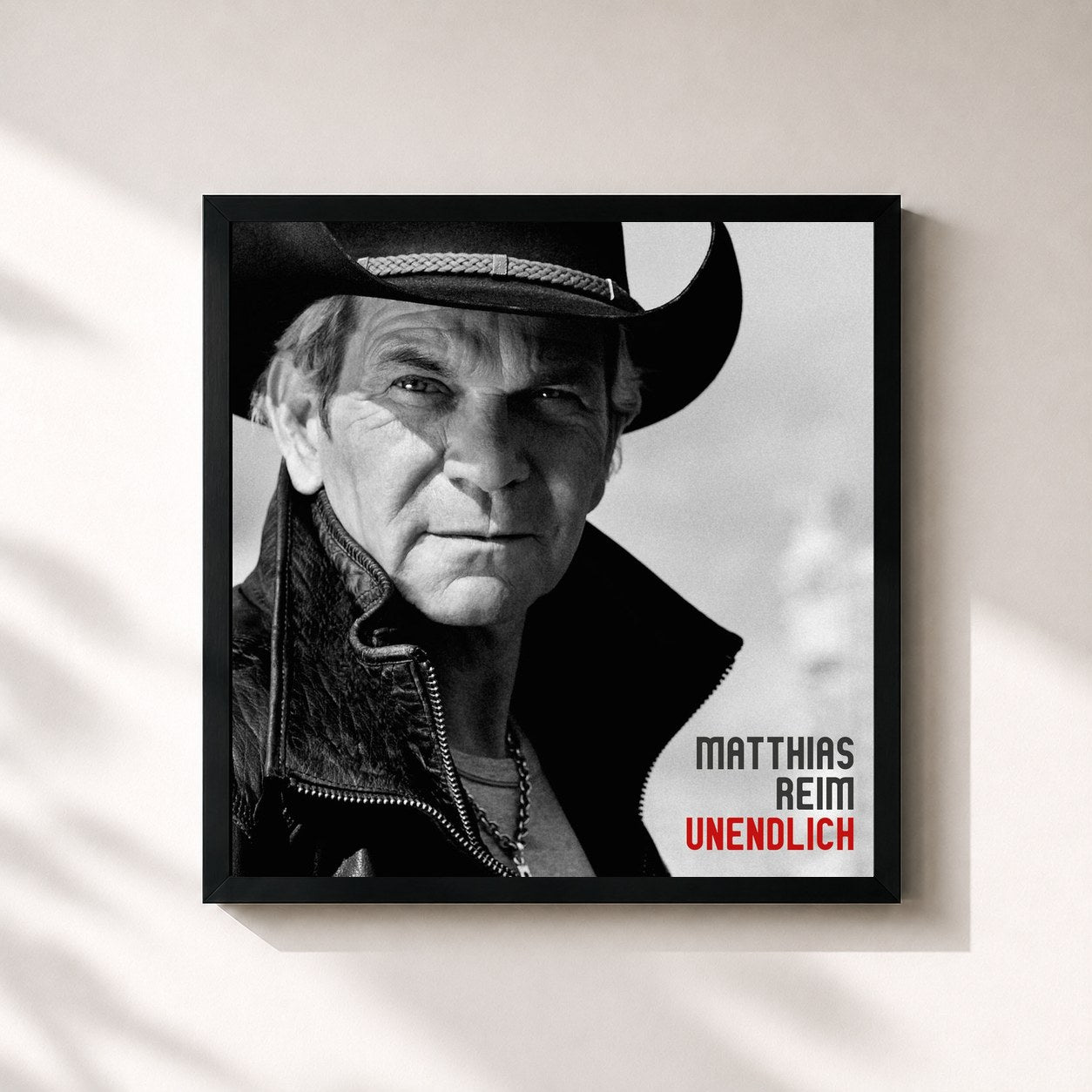 #noir Tableau carré de l'album Unendlich de Matthias Reim, cadre noir 32x32 cm