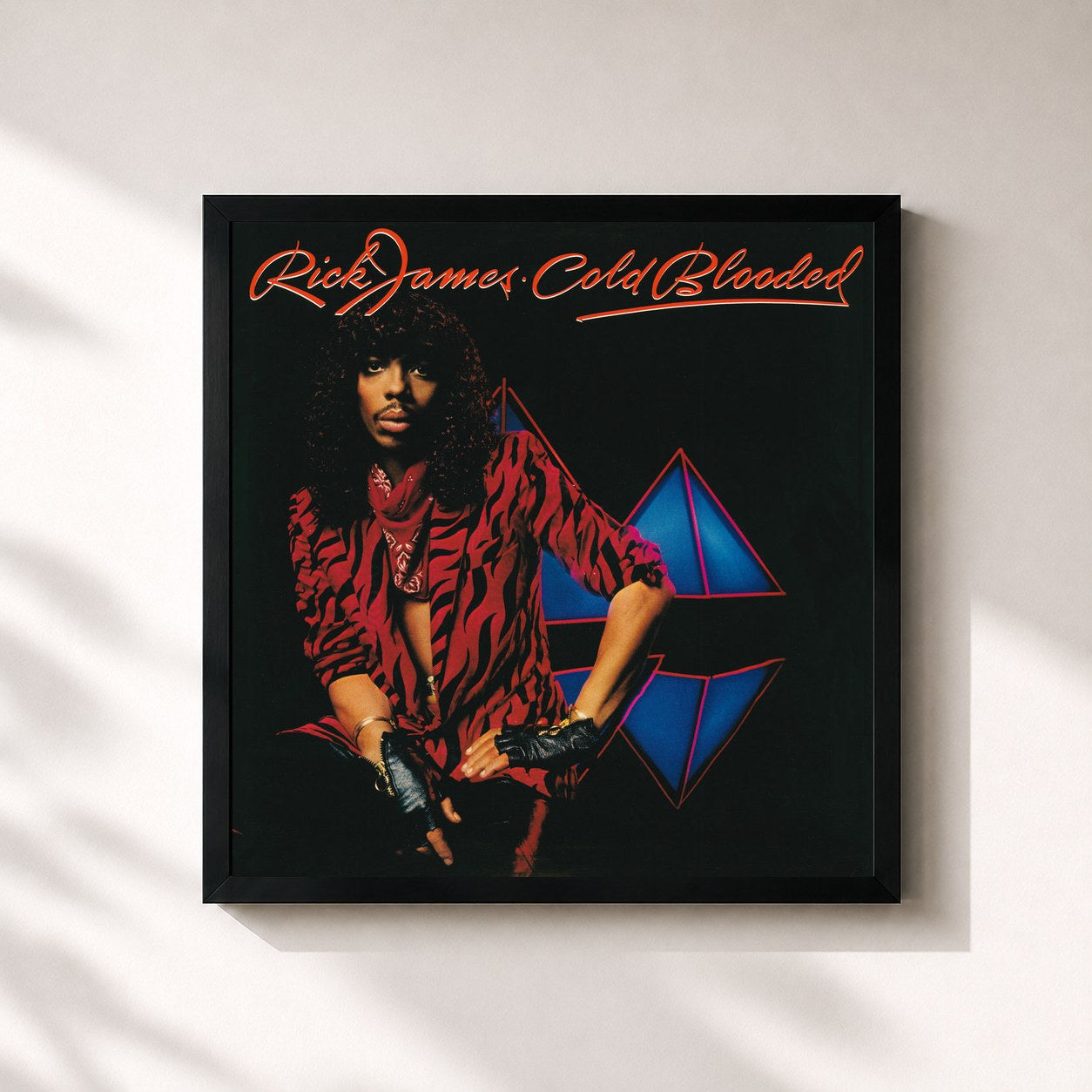 #noir Tableau carré de l'album Cold Blooded (Expanded Edition) de Rick James, cadre noir 32x32 cm