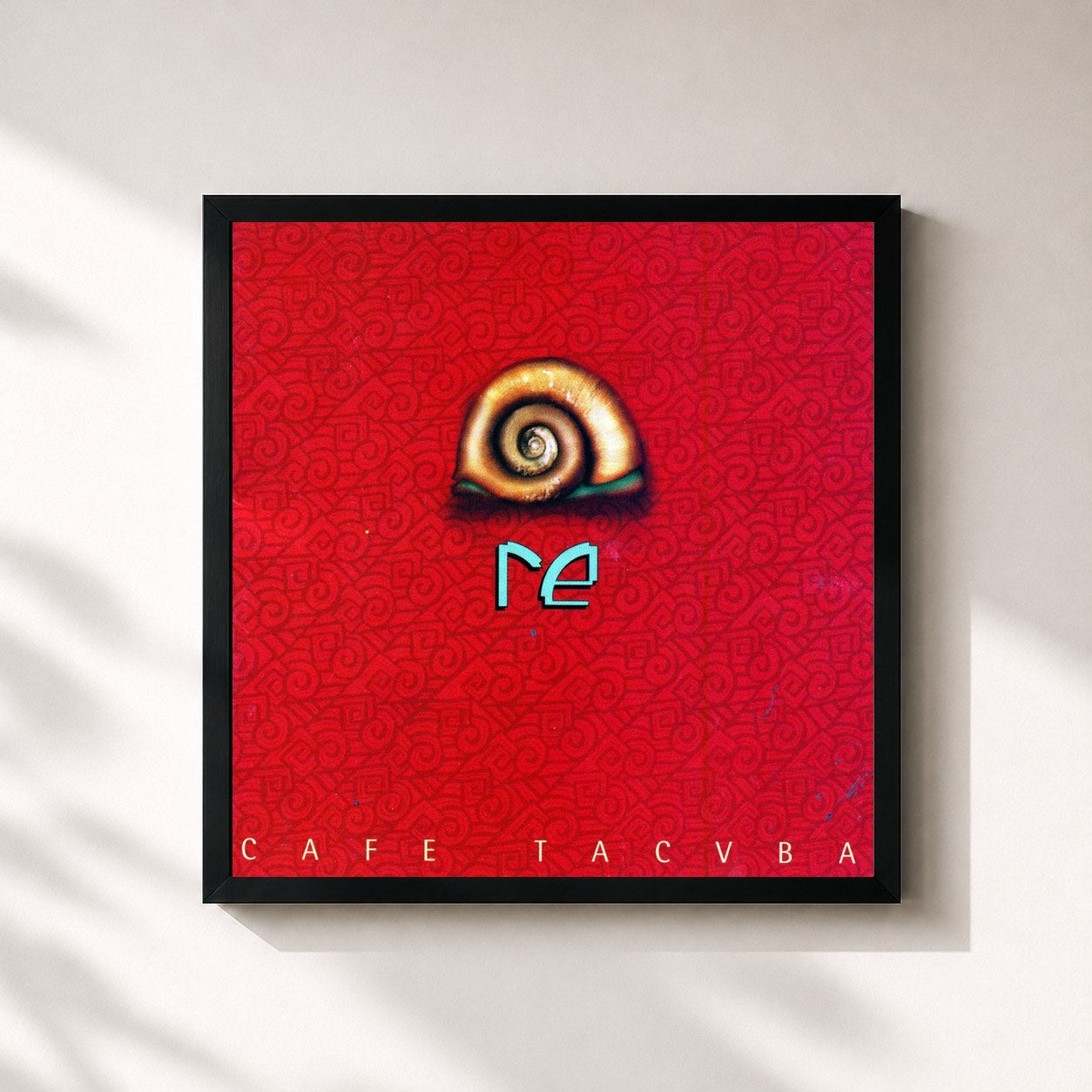 #noir Tableau carré de l'album Re de Café Tacvba, cadre noir 32x32 cm