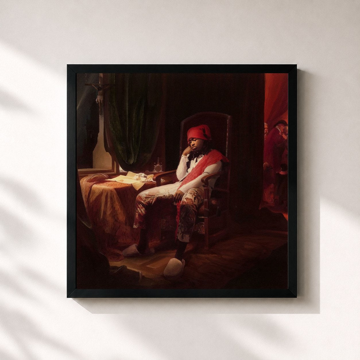 #noir Tableau carré de l'album NO ONE'S NICE TO ME de Cochise, cadre noir 32x32 cm