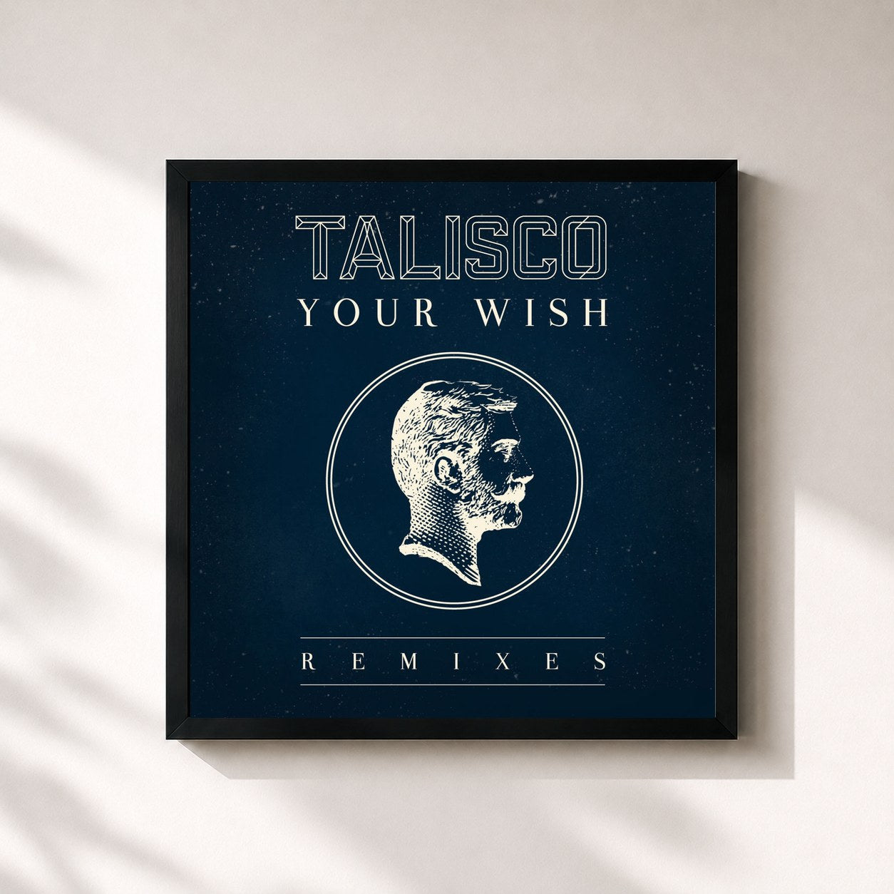 #noir Tableau carré de l'album Your Wish (Remixes) de Talisco, cadre noir 32x32 cm