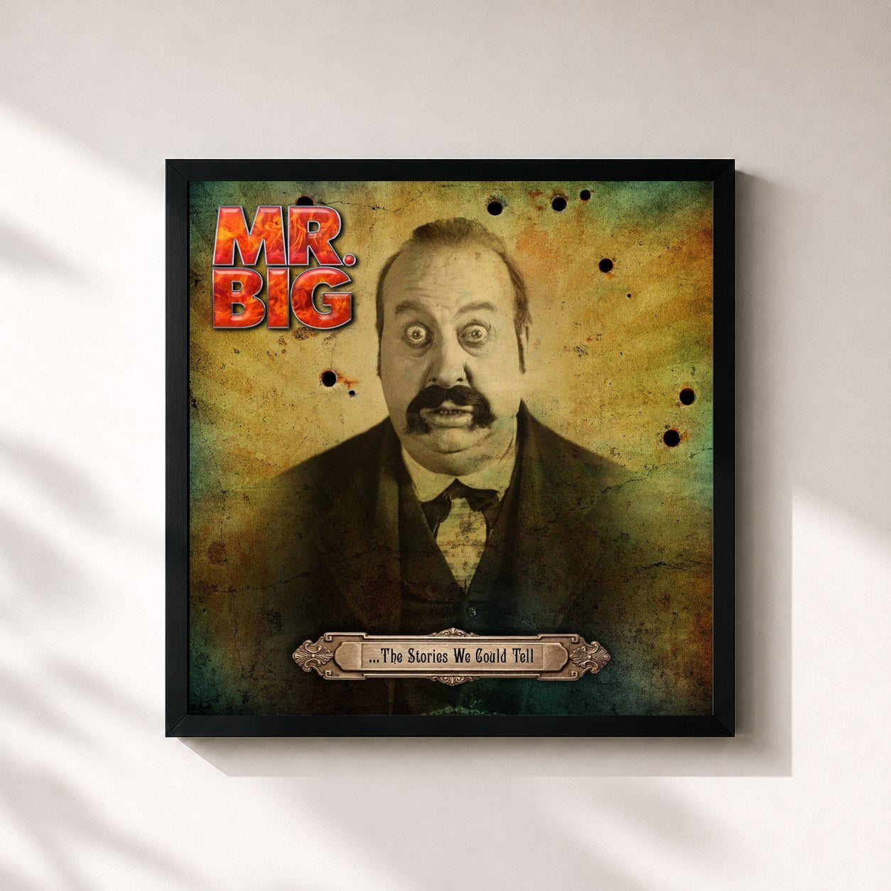 #noir Tableau carré de l'album ...The Stories We Could Tell de Mr. Big, cadre noir 32x32 cm