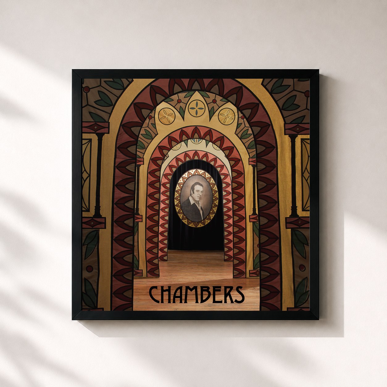 #noir Tableau carré de l'album Chambers de Chilly Gonzales, cadre noir 32x32 cm