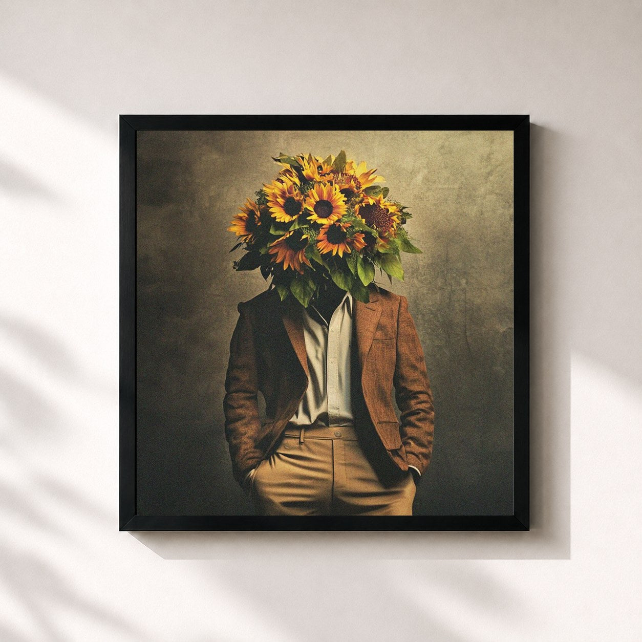 #noir Tableau carré de l'album GIRASOLES de Jay Wheeler, cadre noir 32x32 cm