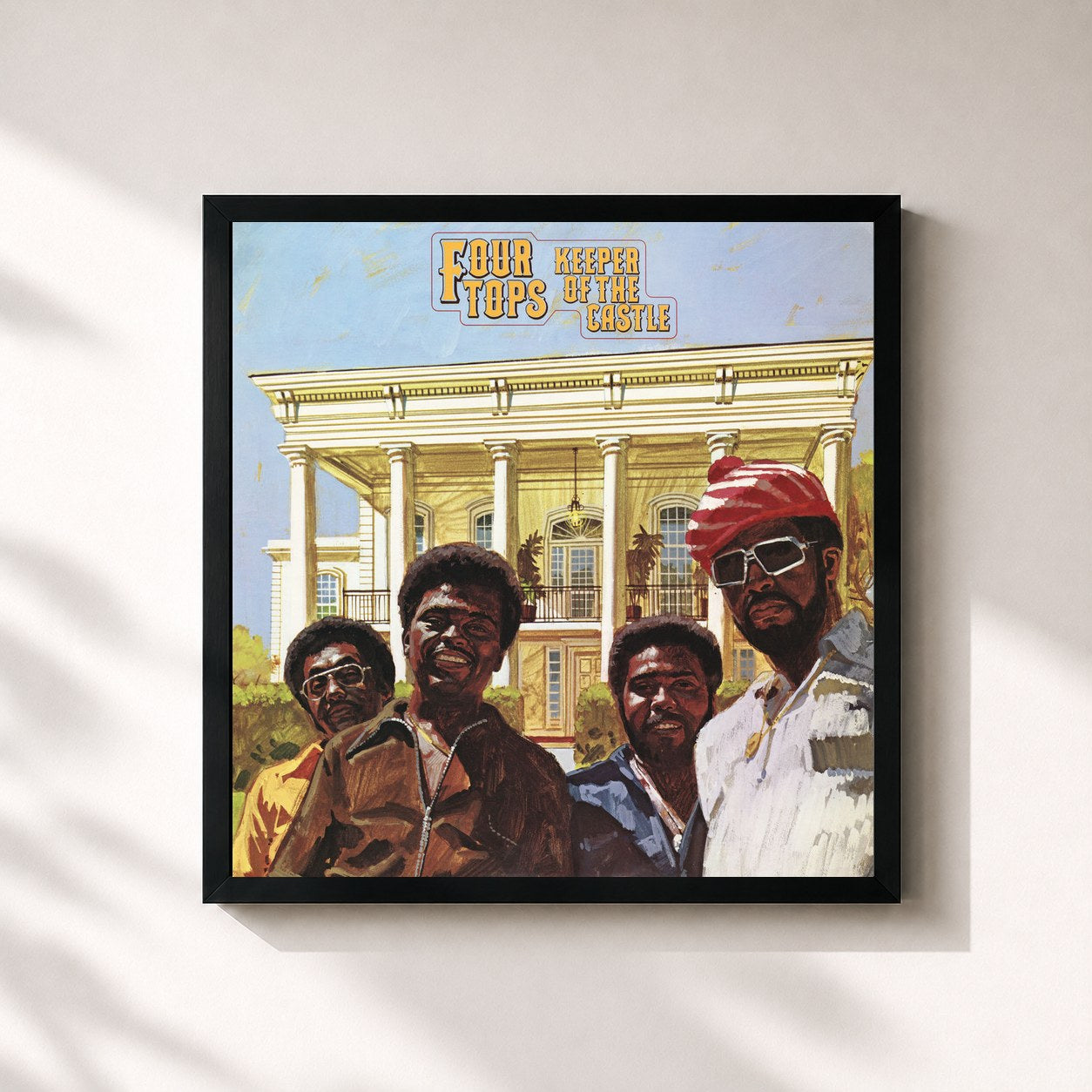 #noir Tableau carré de l'album Keeper Of The Castle de Four Tops, cadre noir 32x32 cm