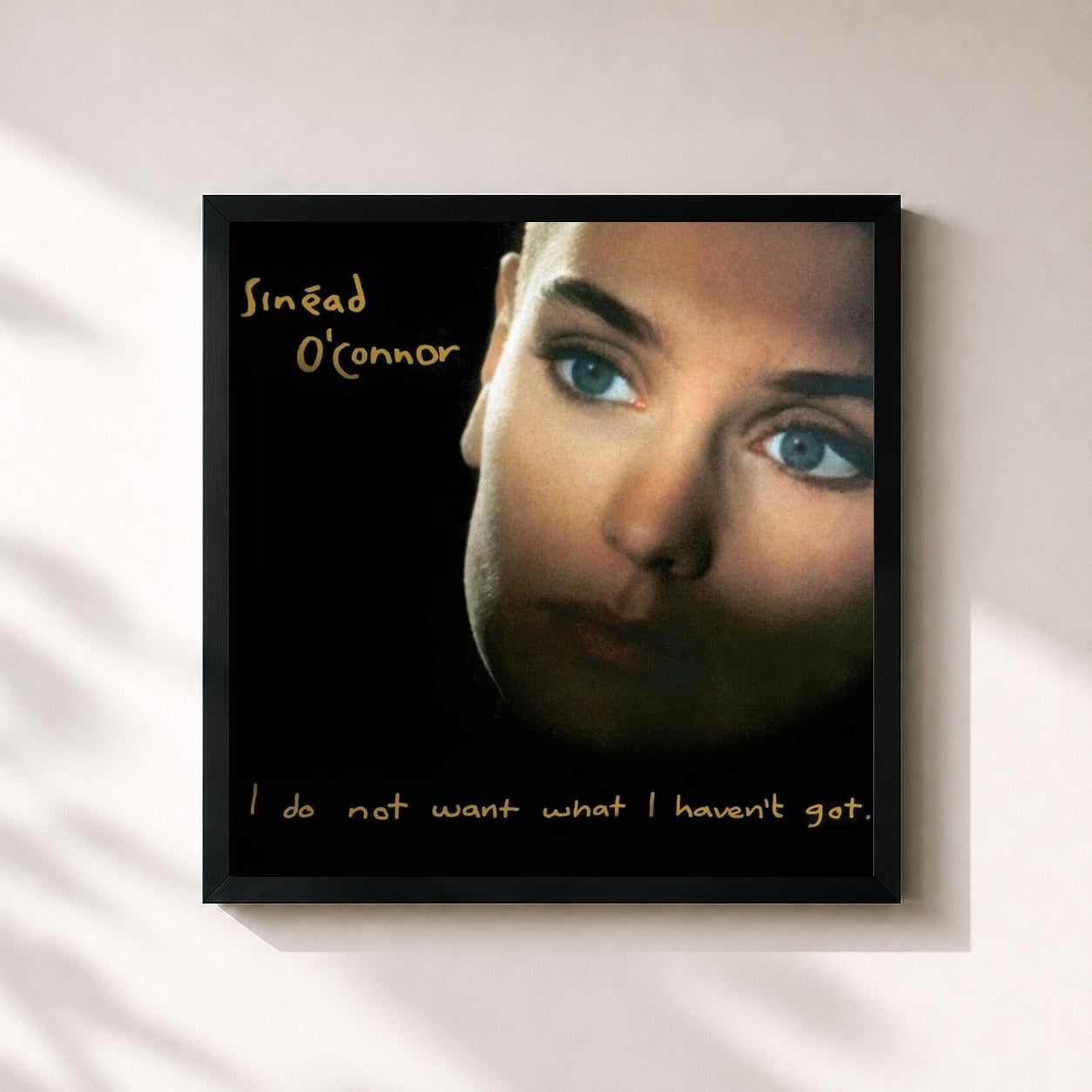 #noir Tableau carré de l'album I Do Not Want What I Haven't Got de Sinéad O'Connor, cadre noir 32x32 cm