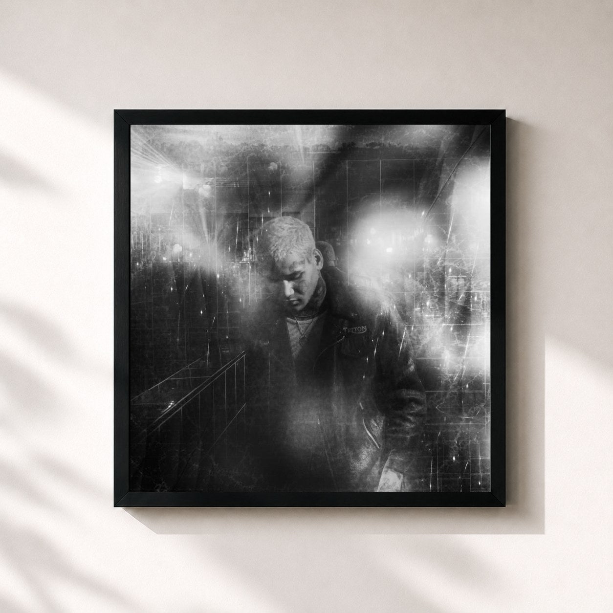 #noir Tableau carré de l'album forever and always de EKKSTACY, cadre noir 32x32 cm