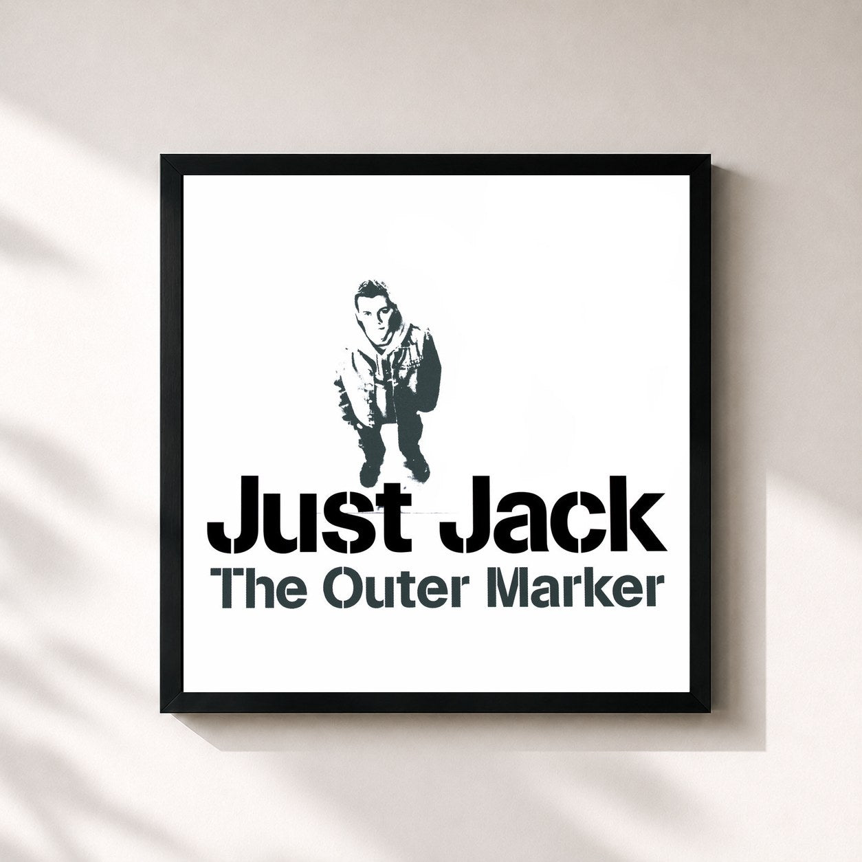 #noir Tableau carré de l'album The Outer Marker de Just Jack, cadre noir 32x32 cm