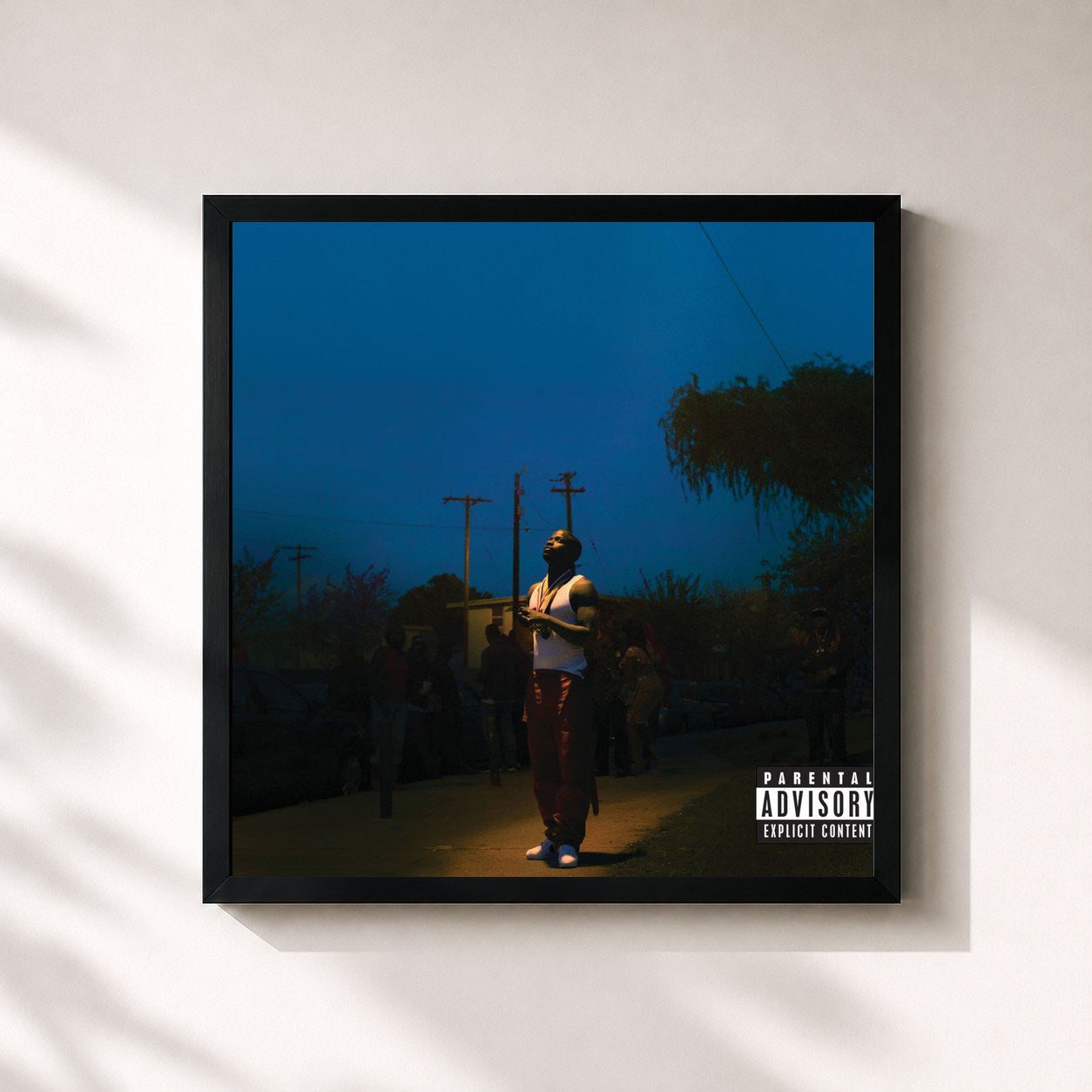 #noir Tableau carré de l'album Redemption de Jay Rock, cadre noir 32x32 cm