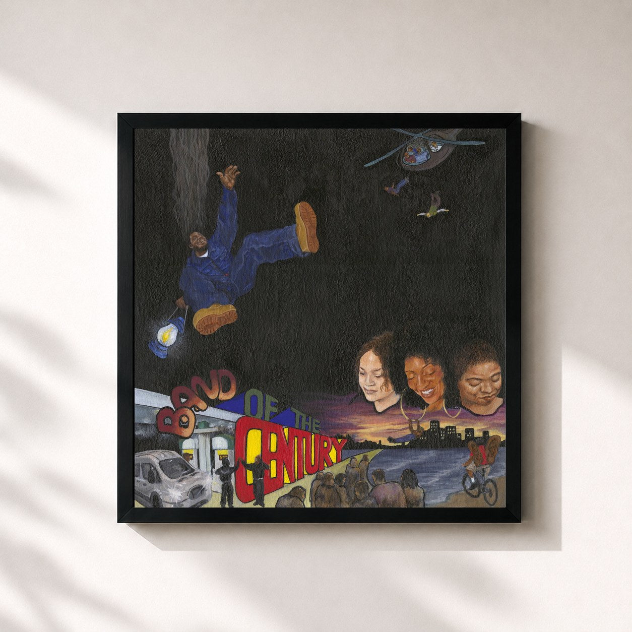 #noir Tableau carré de l'album Showbiz! (Deluxe) de Mike, cadre noir 32x32 cm