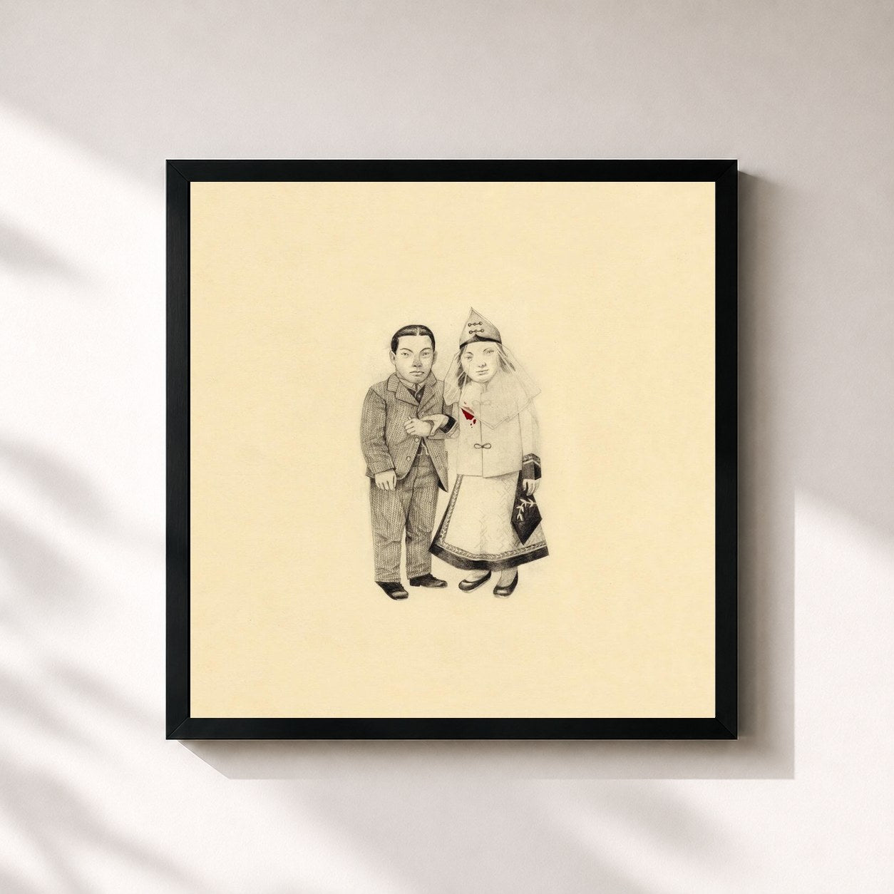 #noir Tableau carré de l'album The Crane Wife de The Decemberists, cadre noir 32x32 cm