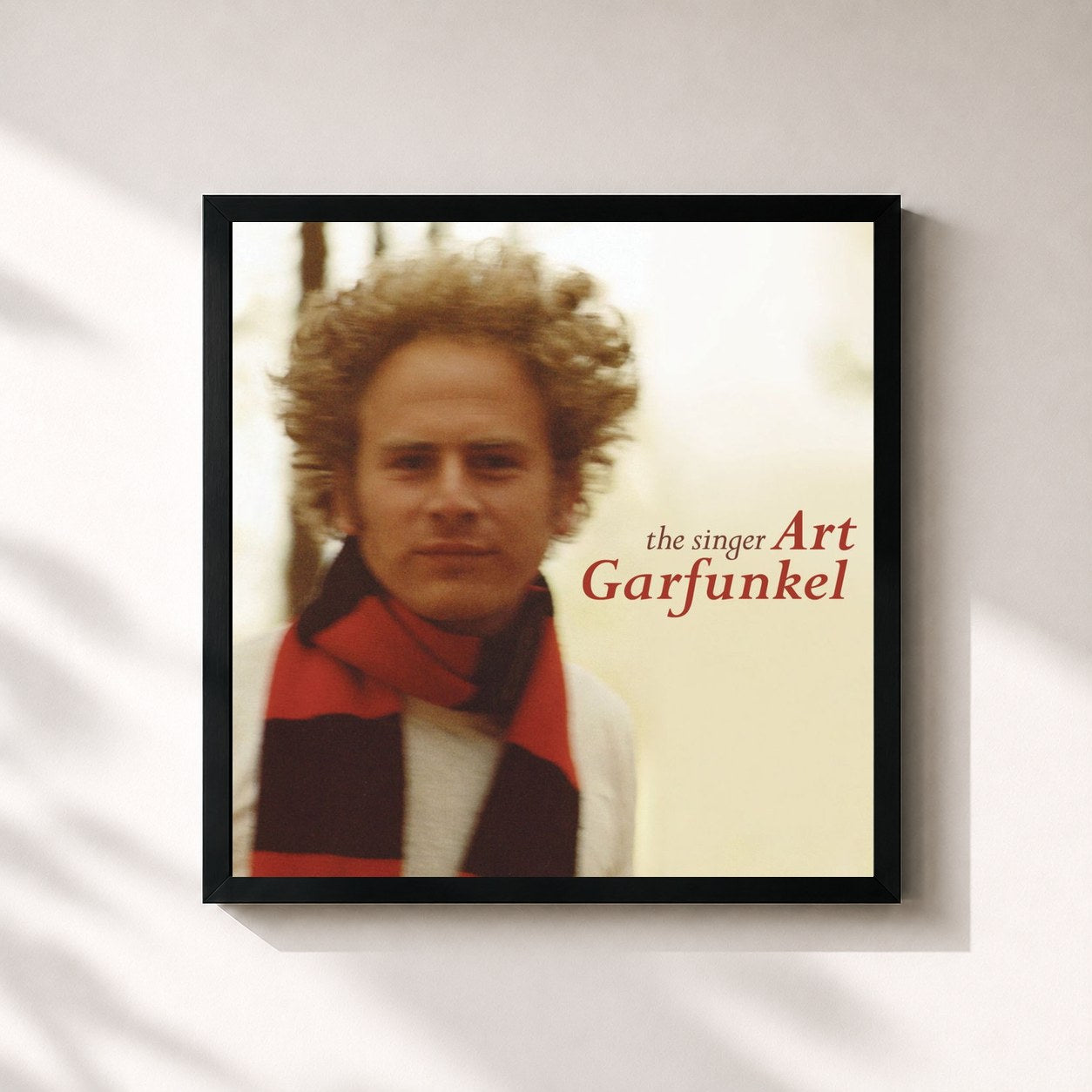 #noir Tableau carré de l'album The Singer de Art Garfunkel, cadre noir 32x32 cm