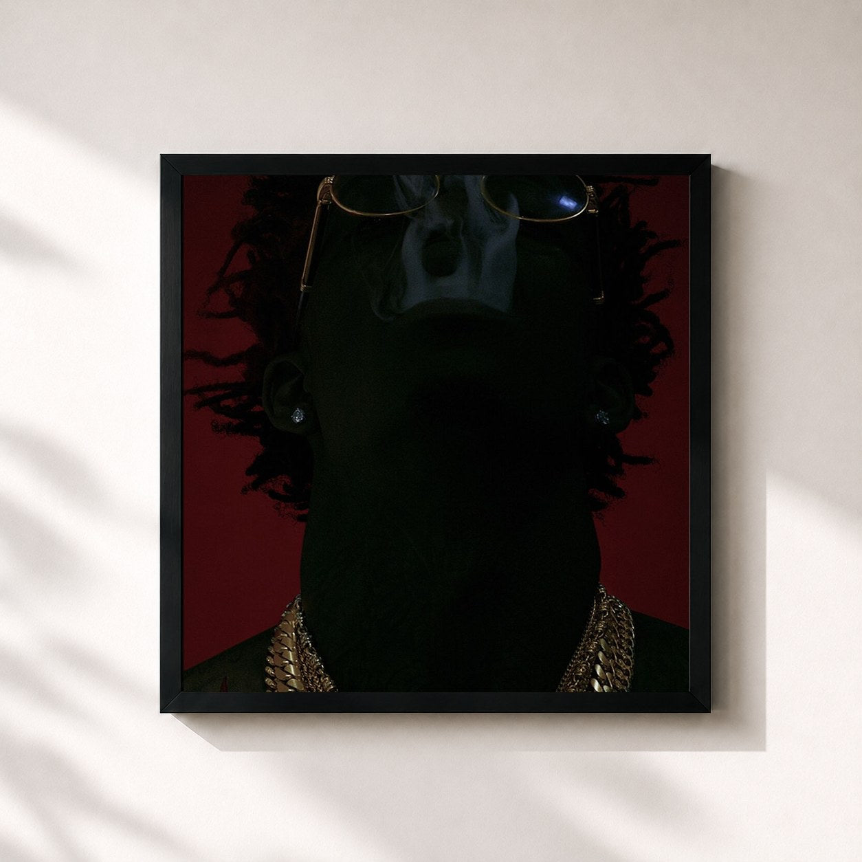 #noir Tableau carré de l'album Summer Sampler de Rich Homie Quan, cadre noir 32x32 cm