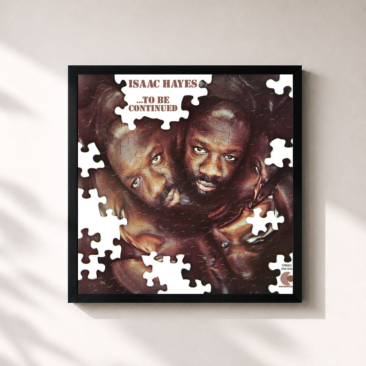 #noir Tableau carré de l'album ...To Be Continued de Isaac Hayes, cadre noir 32x32 cm