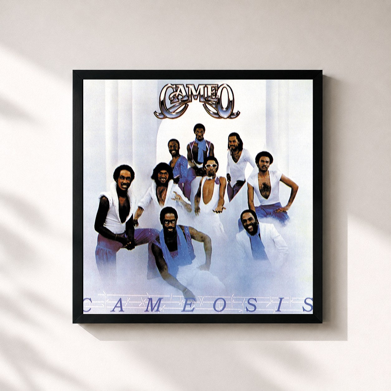 #noir Tableau carré de l'album Cameosis de Cameo, cadre noir 32x32 cm