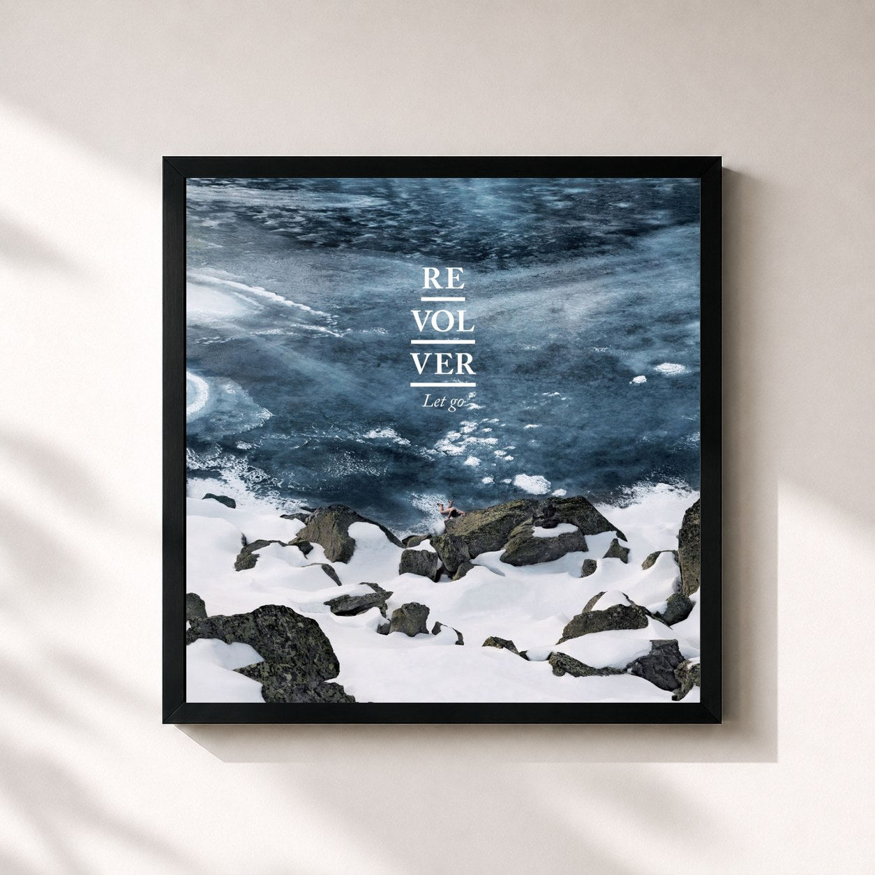 #noir Tableau carré de l'album Let Go de Revolver, cadre noir 32x32 cm