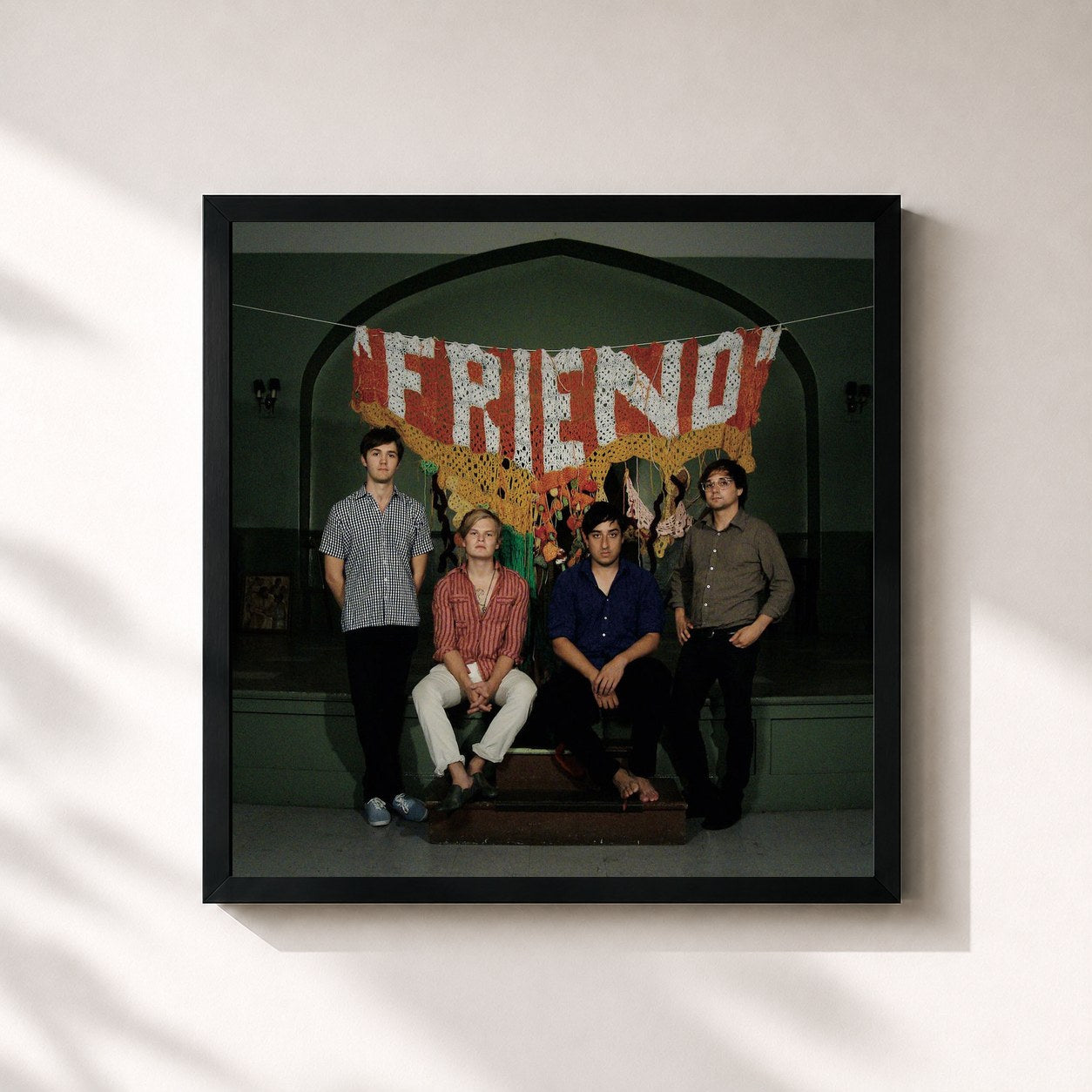 #noir Tableau carré de l'album Friend EP de Grizzly Bear, cadre noir 32x32 cm
