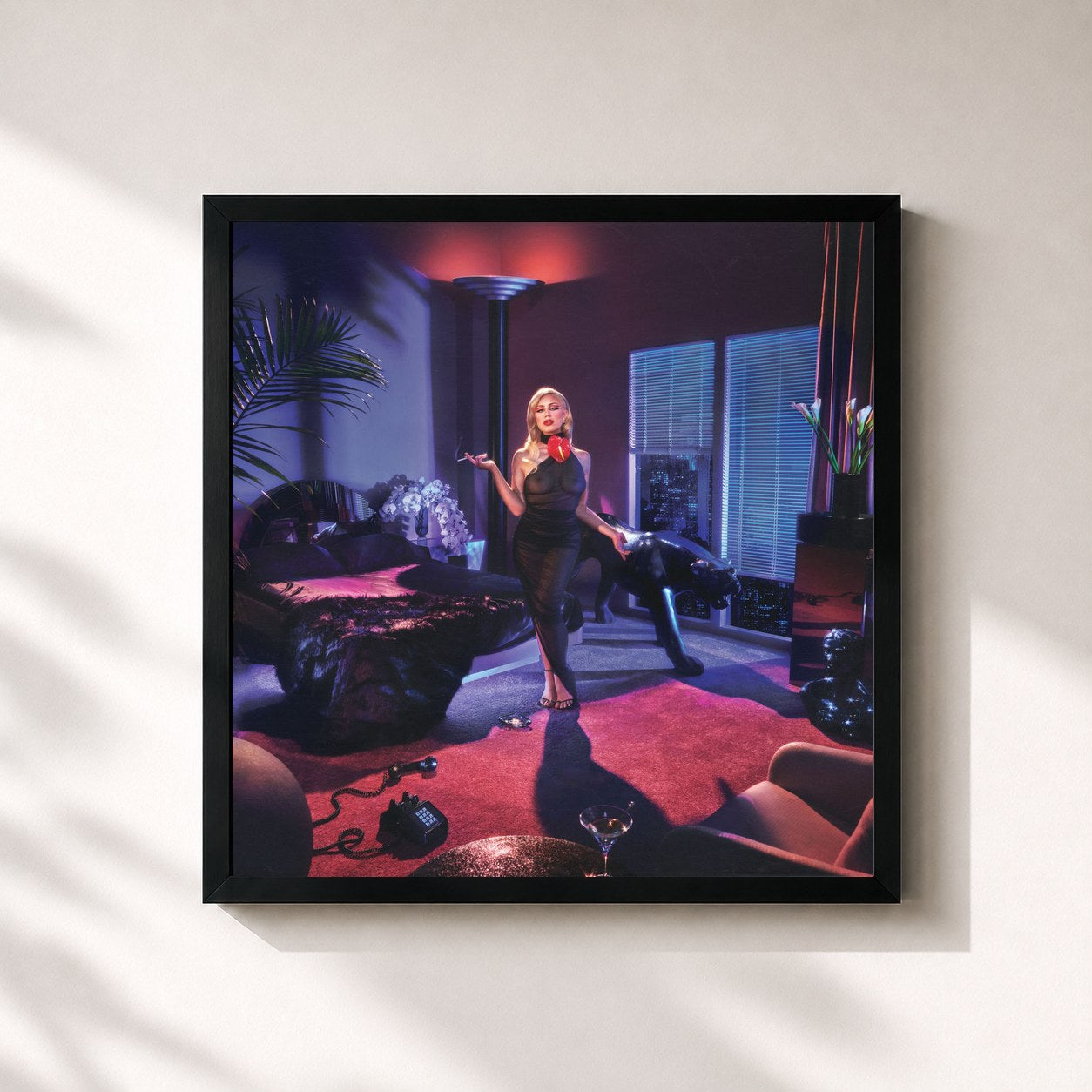 #noir Tableau carré de l'album STARFUCKER de Slayyyter, cadre noir 32x32 cm