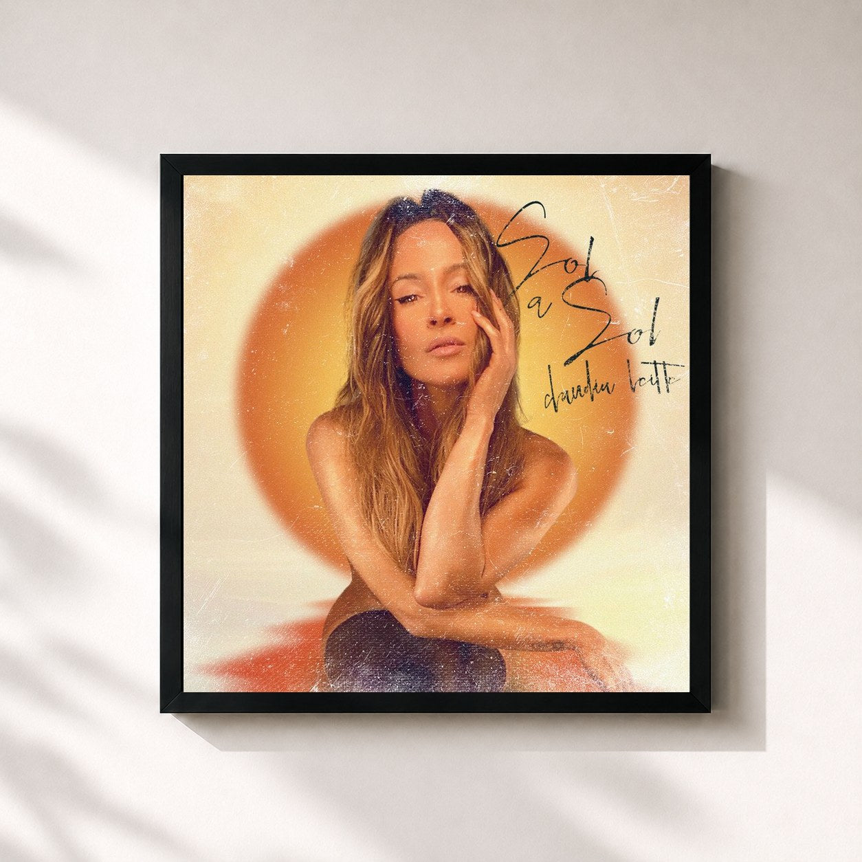#noir Tableau carré de l'album Sol a Sol de Claudia Leitte, cadre noir 32x32 cm