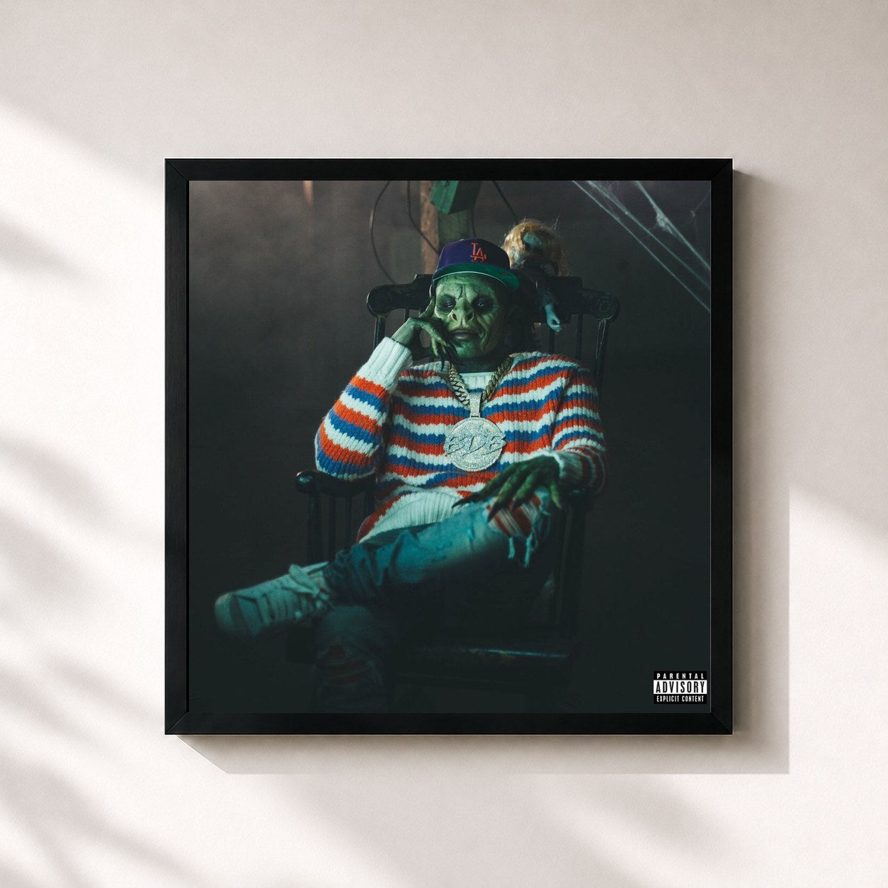 #noir Tableau carré de l'album Baby On Baby 2 de DaBaby, cadre noir 32x32 cm