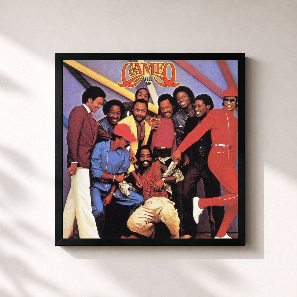 #noir Tableau carré de l'album Feel Me de Cameo, cadre noir 32x32 cm