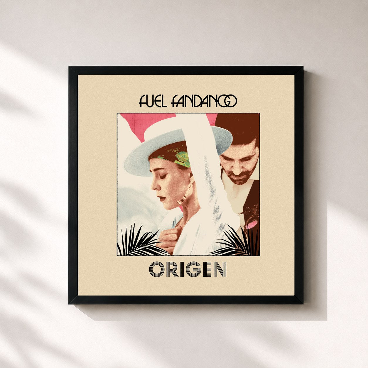 #noir Tableau carré de l'album Origen de fuel fandango, cadre noir 32x32 cm