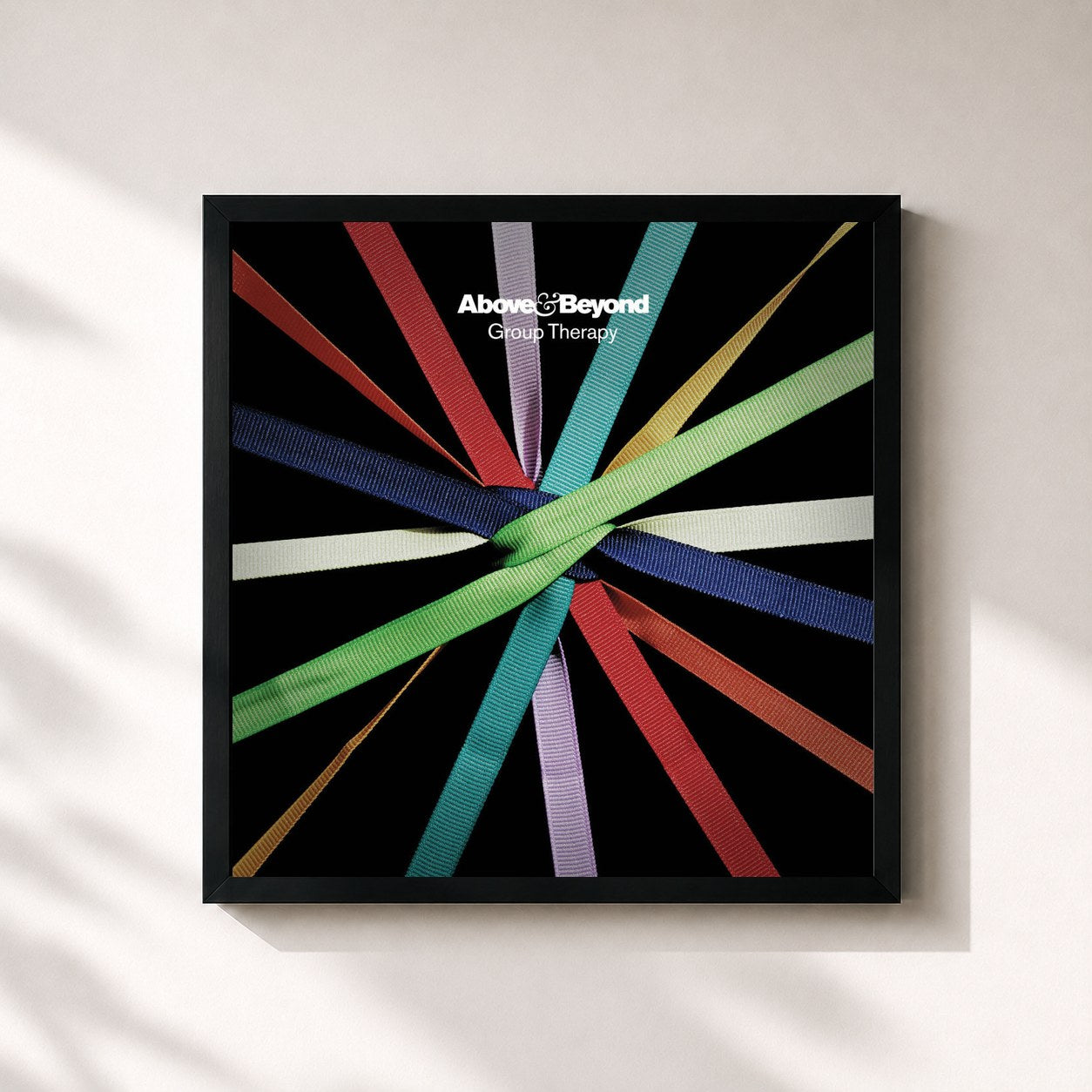 #noir Tableau carré de l'album Group Therapy de Above & Beyond, cadre noir 32x32 cm