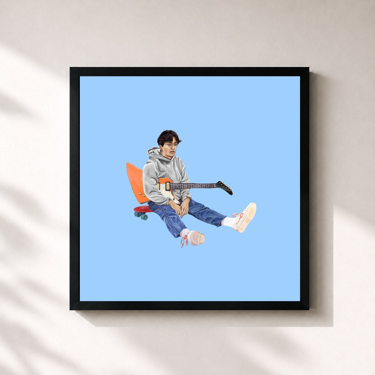 #noir Tableau carré de l'album Soy Pablo de boy pablo, cadre noir 32x32 cm