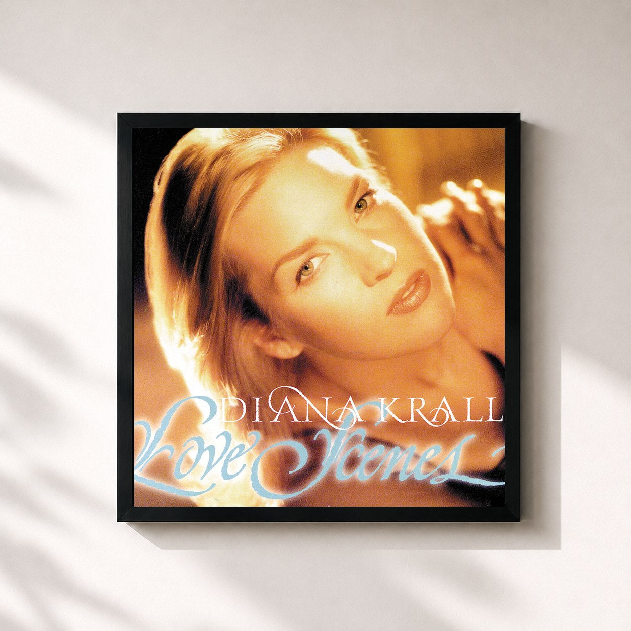 #noir Tableau carré de l'album Love Scenes de Diana Krall, cadre noir 32x32 cm