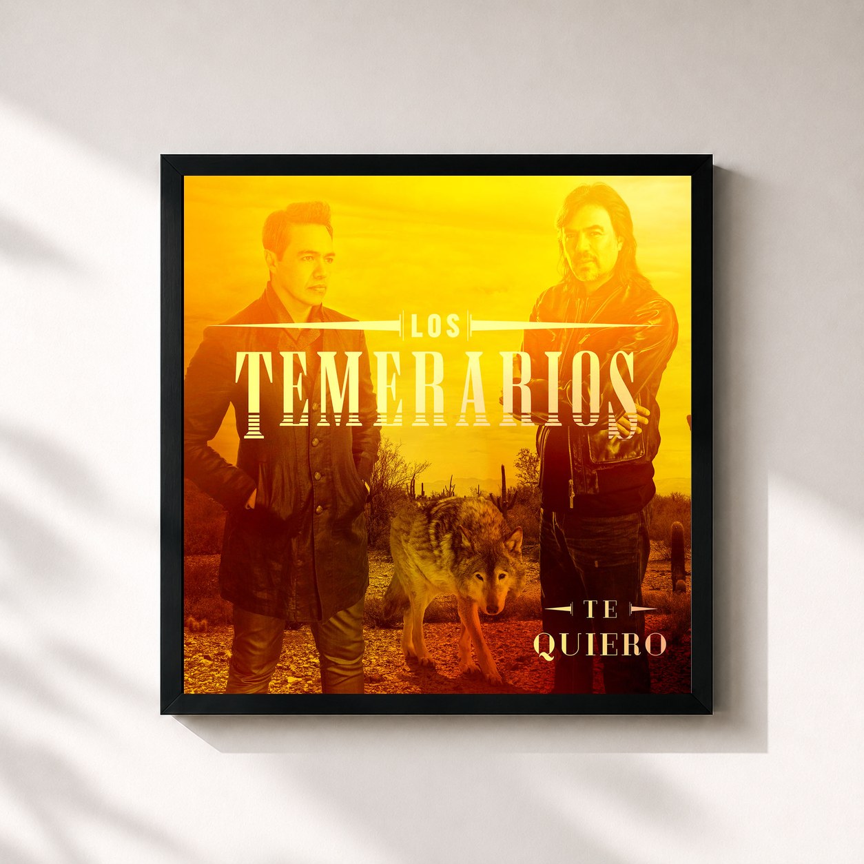 #noir Tableau carré de l'album Te Quiero de Los Temerarios, cadre noir 32x32 cm