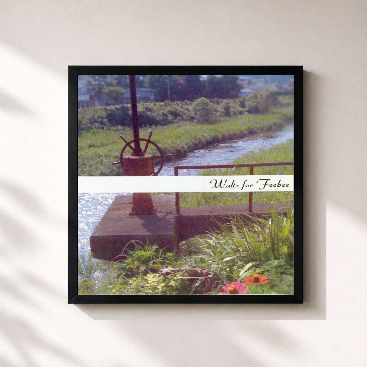 #noir Tableau carré de l'album Waltz for Feebee de TALK, cadre noir 32x32 cm