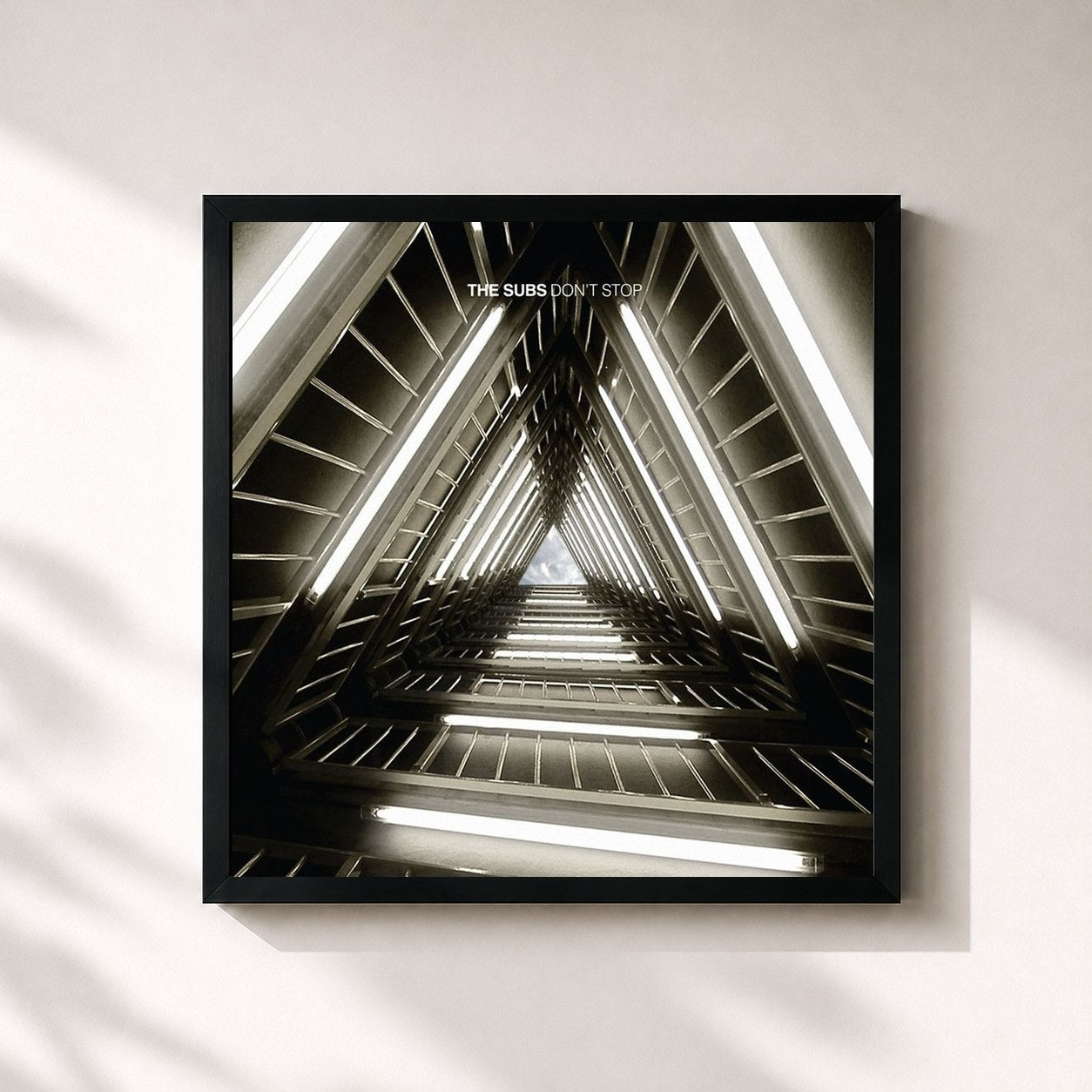 #noir Tableau carré de l'album Don't Stop de The Subs, cadre noir 32x32 cm
