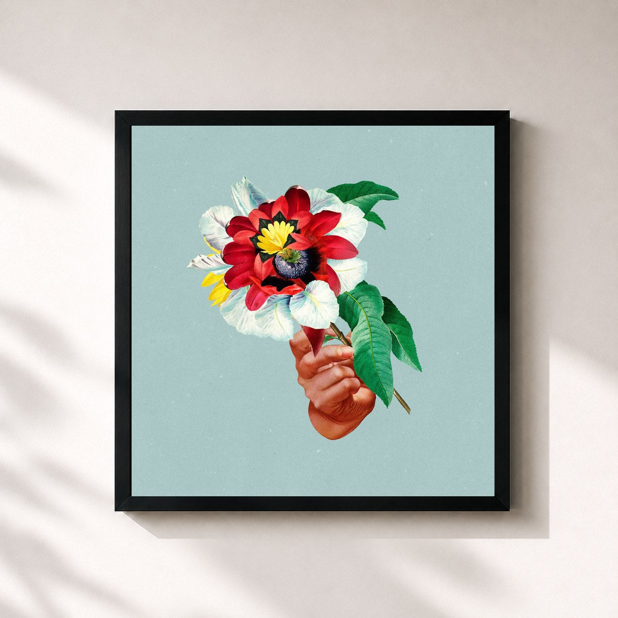 #noir Tableau carré de l'album Kingdoms In Colour de Maribou State, cadre noir 32x32 cm