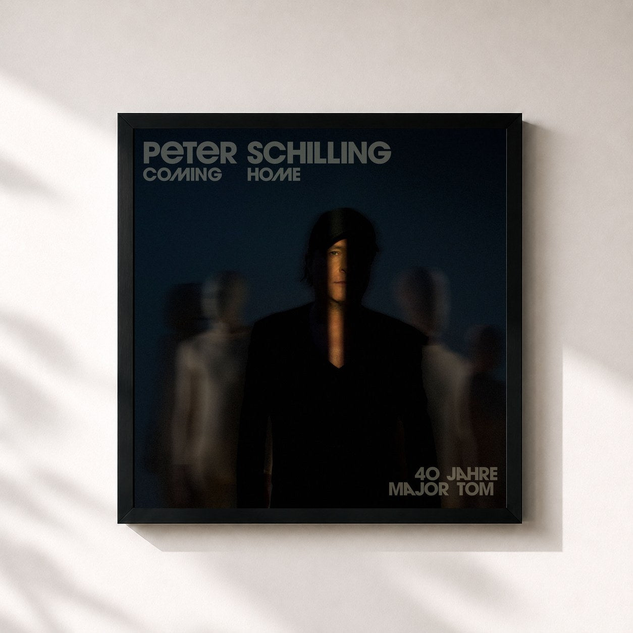 #noir Tableau carré de l'album Coming Home - 40 Jahre Major Tom de Peter Schilling, cadre noir 32x32 cm