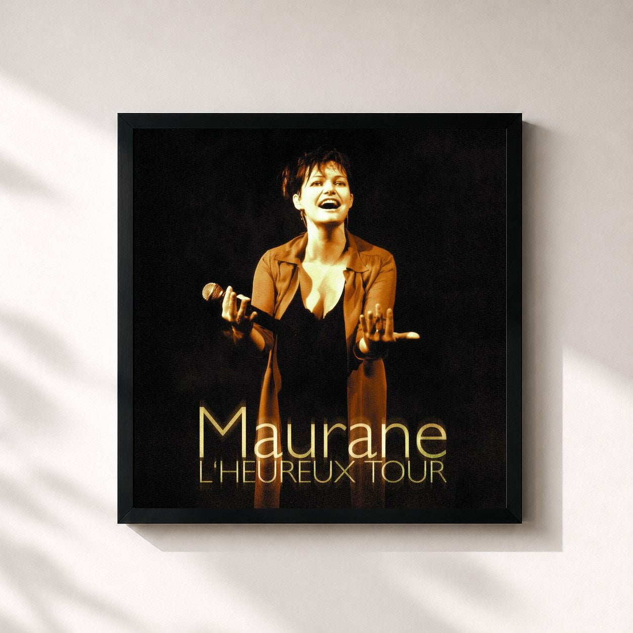 #noir Tableau carré de l'album L'Heureux Tour de Maurane, cadre noir 32x32 cm