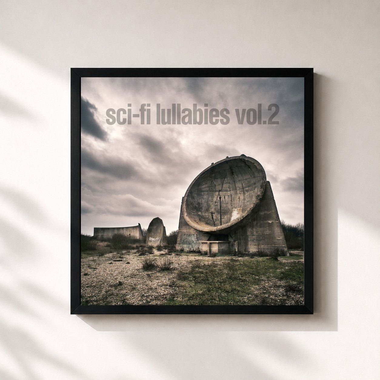 #noir Tableau carré de l'album Sci-Fi Lullabies Vol. 2 de Suede, cadre noir 32x32 cm