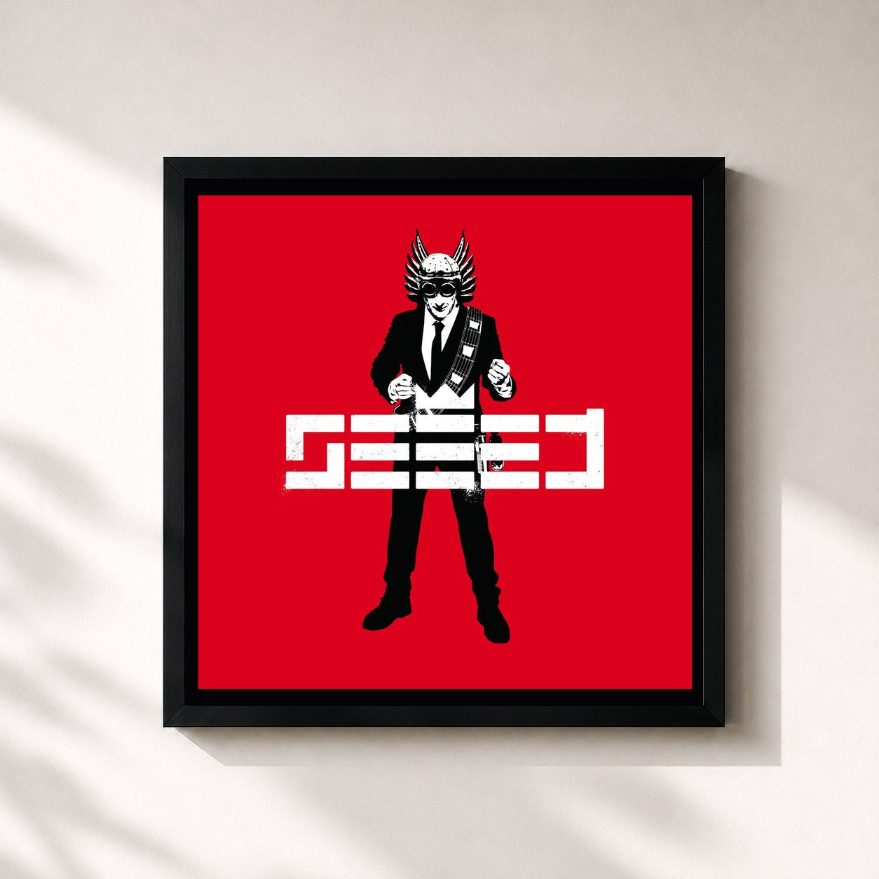#noir Tableau carré de l'album SEEED de Seeed, cadre noir 32x32 cm