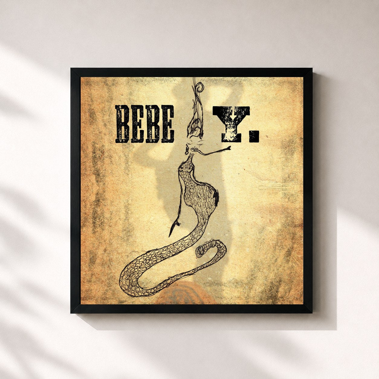 #noir Tableau carré de l'album Y. (Special Edition) de Bebe, cadre noir 32x32 cm